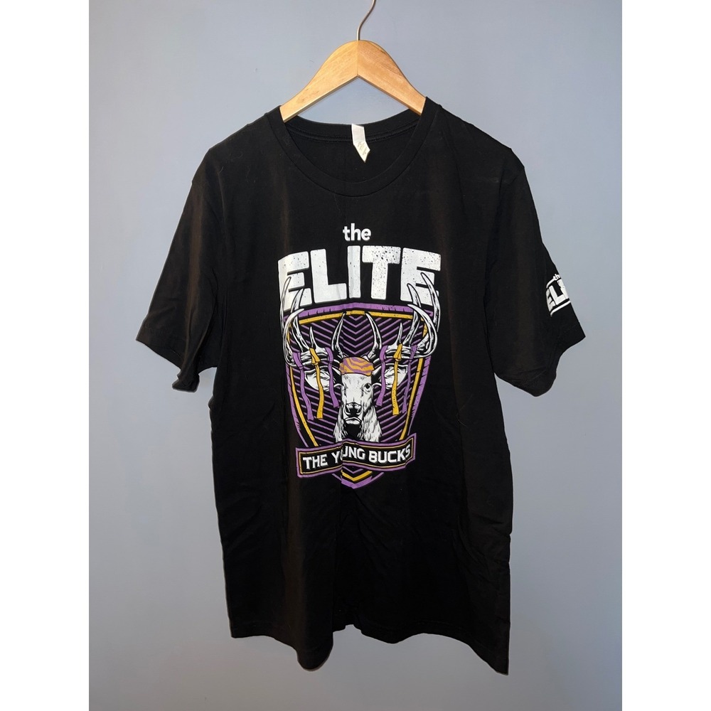 The Elite The Young Bucks Wrestling T-Shirt Mens XL‎ Black Bella Canvas AEW Tee